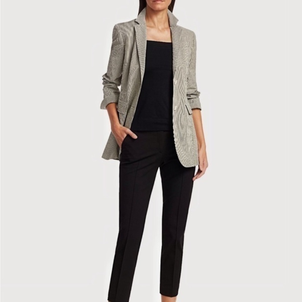 Akris Punto Double-Breasted Illusion‎ Sear-sucker Pinstripe Blazer Size 6 NWOT